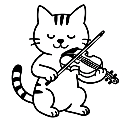 バイオリンを演奏する猫