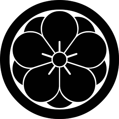 【梅(梅の花)】丸に八重梅