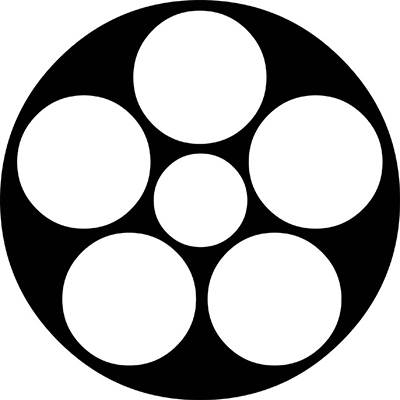 【梅(梅鉢)】石持ち地抜き星梅鉢